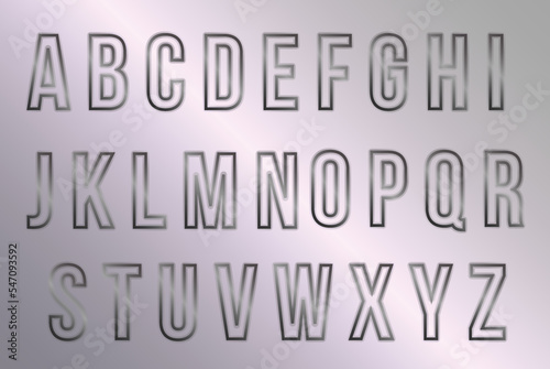 Neon Alphabet Letters font, Silver font,