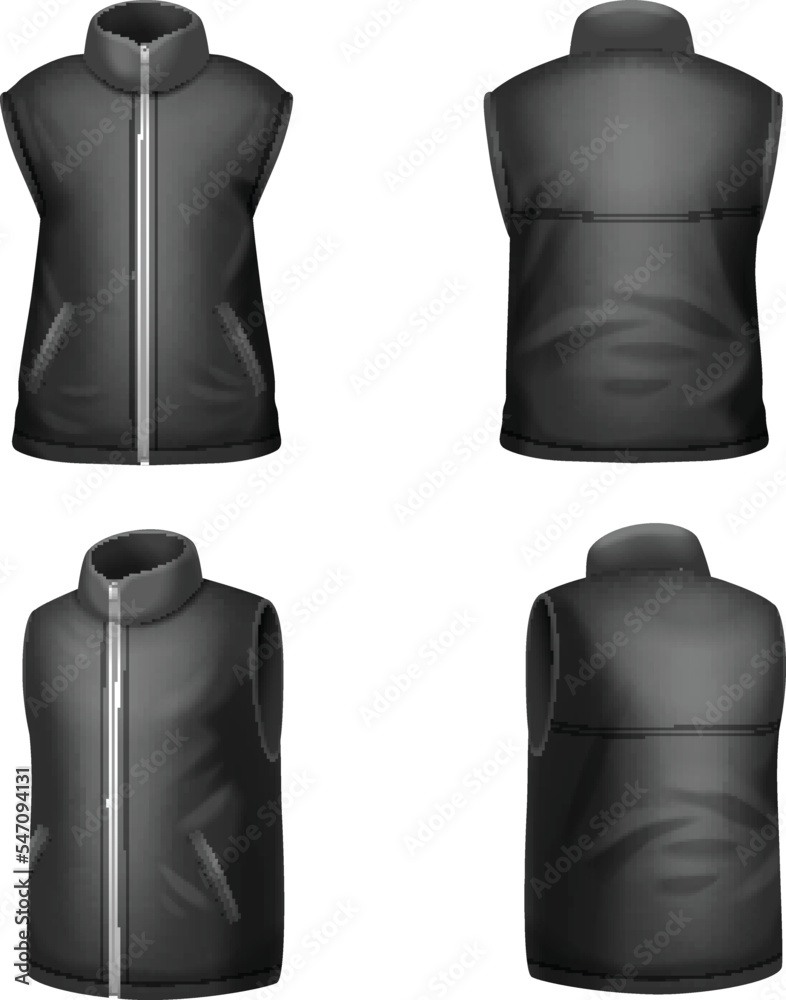 Sleeveless Jacket Set Stock Vector | Adobe Stock