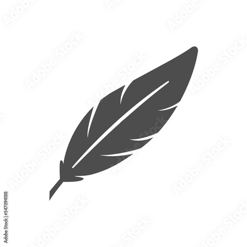 Bird feather icon or writing concept