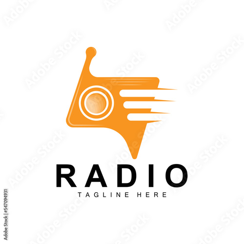 Radio Logo, Podcast Design, Broadcast Icon Product Brand Vector