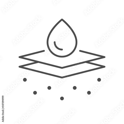 Water resistant material line icon