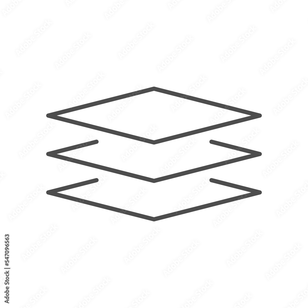 Multilayered material line outline icon Multilayered material line outline icon