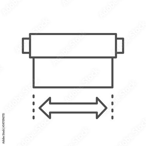 Roll width line outline icon