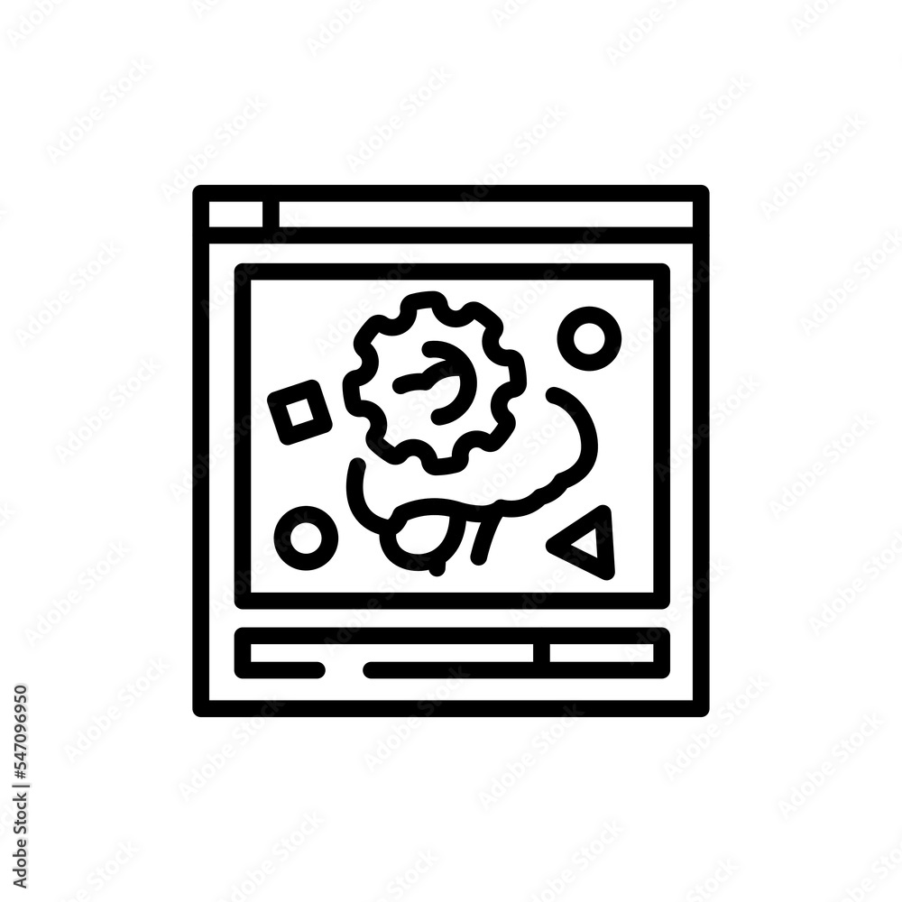 Educational video olor line icon. Children learning Educational video olor line icon. Children learning
