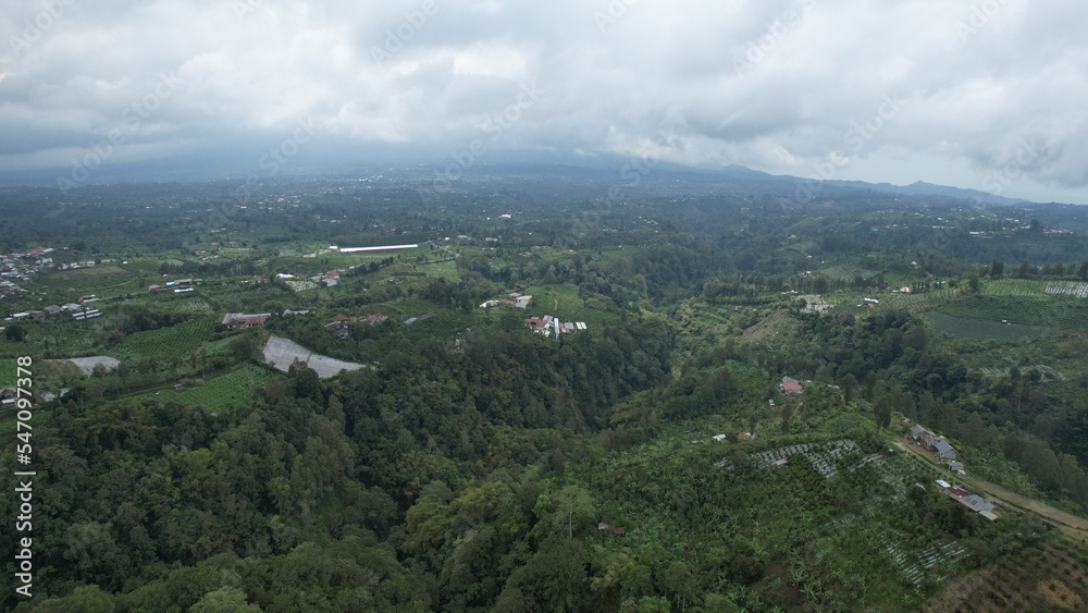 Bali, Indonesia - November 12, 2022: The Scenery of Munduk area at North Bali