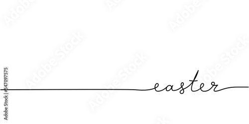 Easter word - continuous one line with word. Minimalistic drawing of phrase illustration.