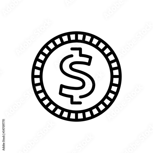 Coin black line icon. Casino game.