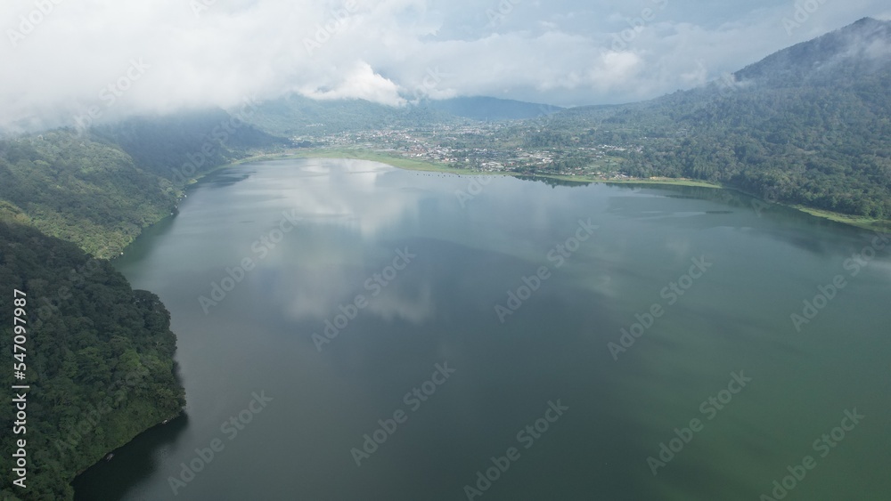 Bali, Indonesia - November 12, 2022: The Scenery of Munduk area at North Bali