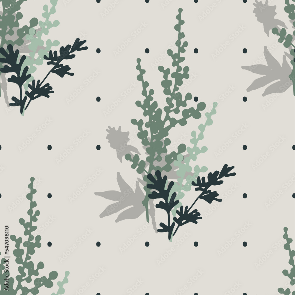 seamless pattern with dots and wild flowers seamless pattern with dots and wild flowers
