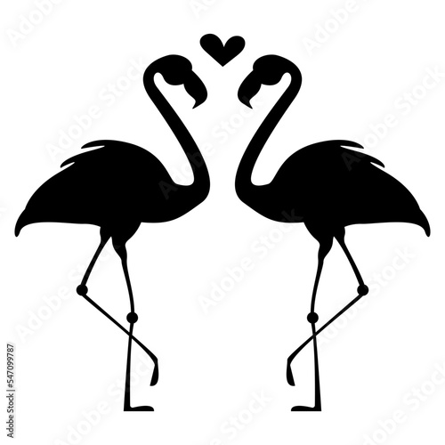 Silhouette Valentines Decoration Flamingo silhouette vector
