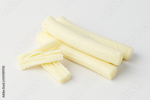 cheese, string cheese isolated on white background