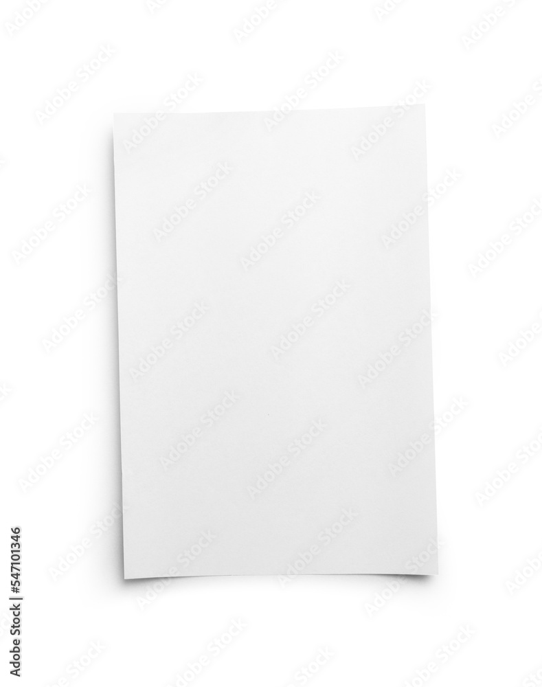 White blank paper page with shadow isolated on white background White blank paper page with shadow isolated on white background