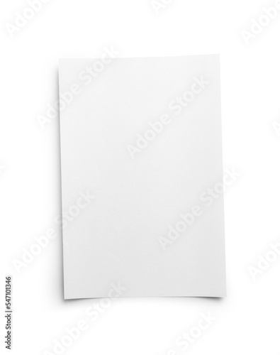 White blank paper page with shadow isolated on white background © runrun2