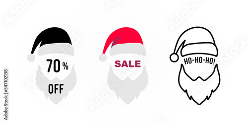 Santa holiday sale set concept illustration