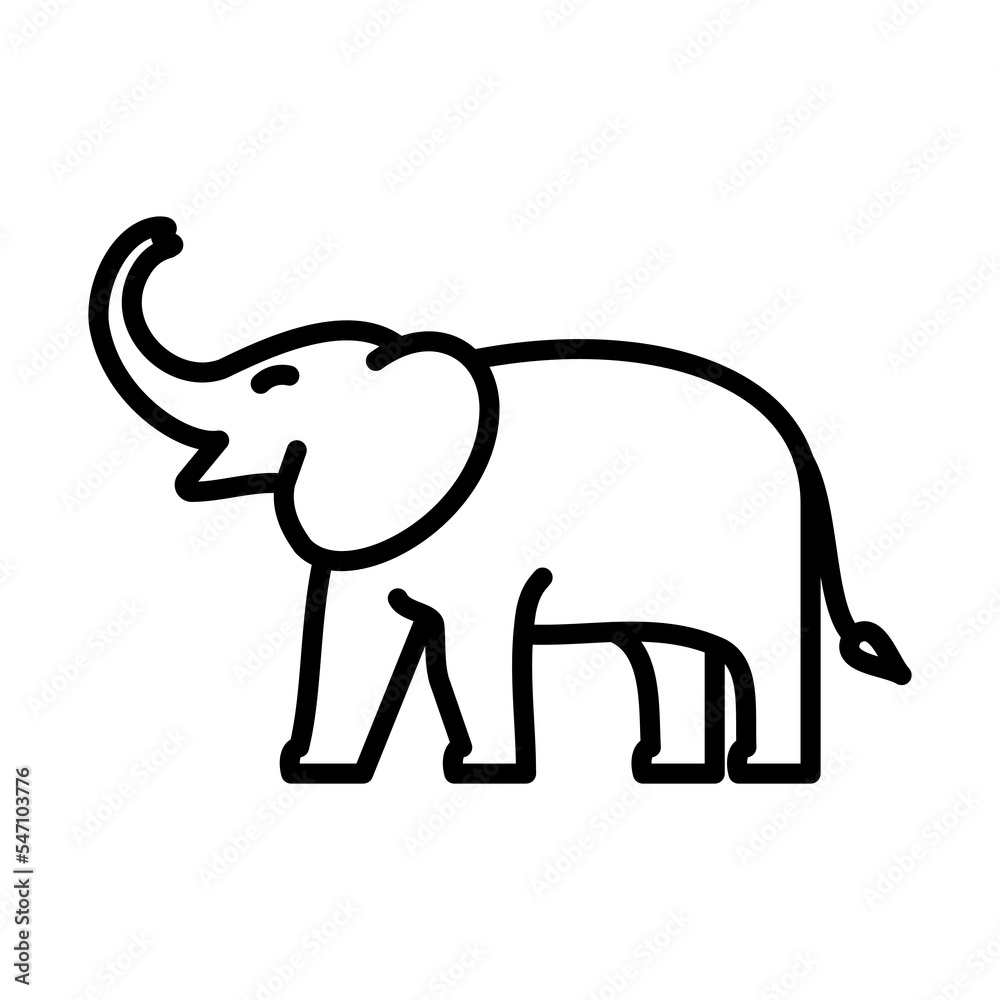 Fototapeta premium Elephant Icon Logo Design Vector Template Illustration Sign And Symbol Pixels Perfect