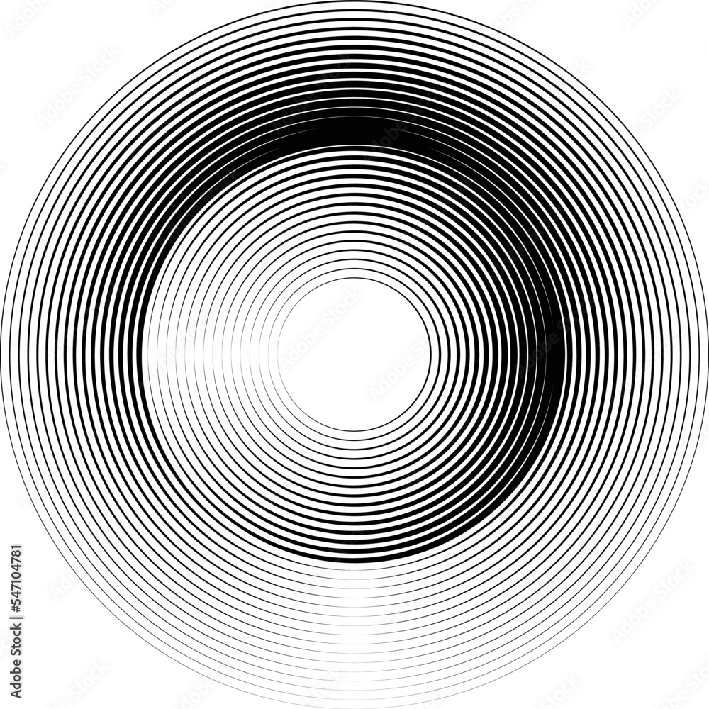 Obraz premium Lines in Circle Form . Spiral Vector Illustration .Technology round Logo . Design element . Abstract Geometric shape .