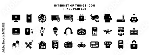 30 Internet of things icons. pixel perfect with style solid. Vector illustration