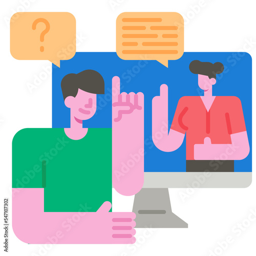 answers flat icon