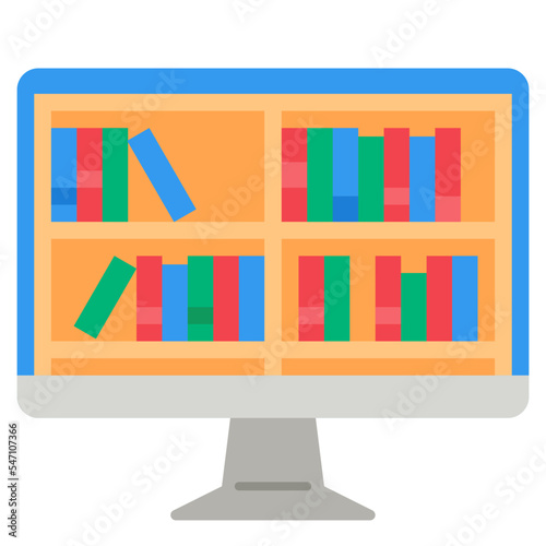 digital library flat icon