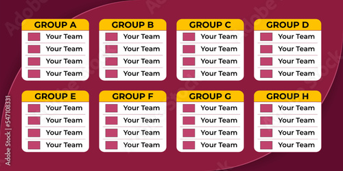 Vector illustration of Championship Teams table template photo