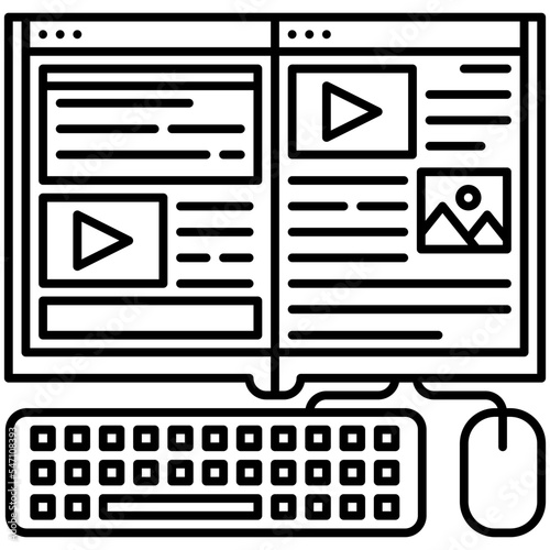 online lesson line icon
