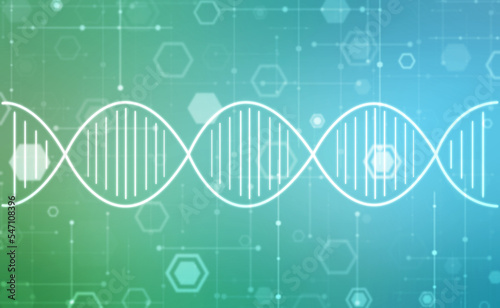 DNA structure, Genetics and medical science concept, Concept of biochemistry with Dna molecule on abstract medical background