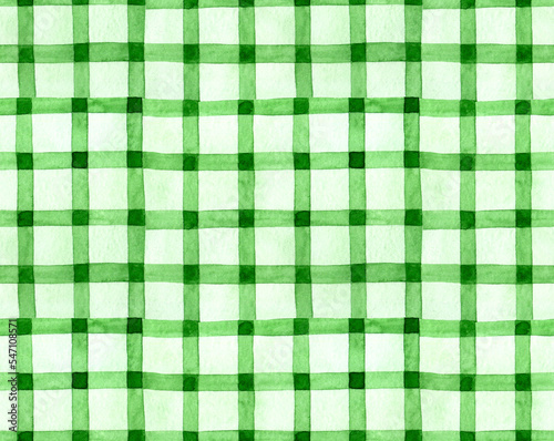 watercolor seamless pattern. green checkered pattern. st patrick's day