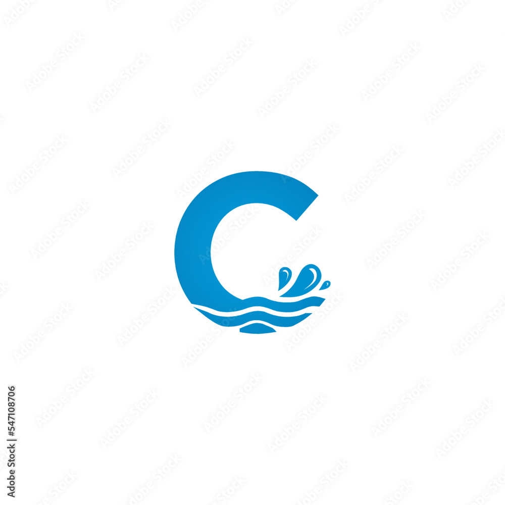 Naklejka premium Icon water abstract font