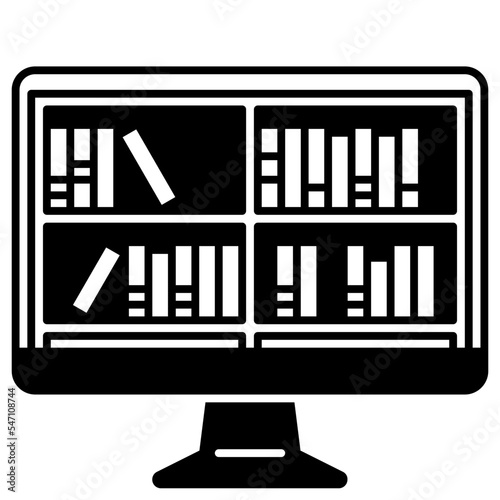 digital library solid icon