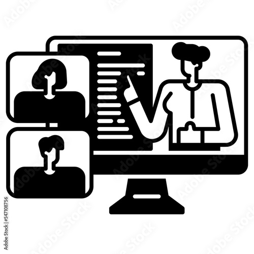elearning solid icon