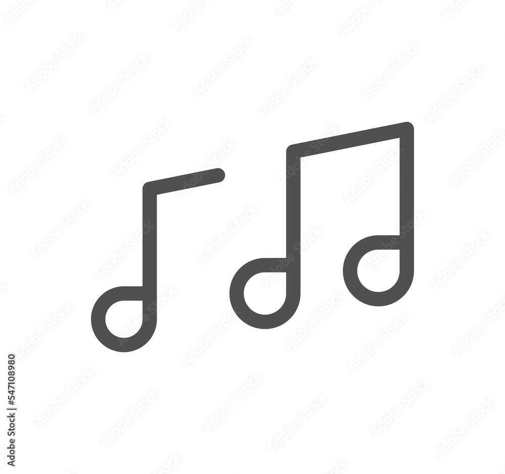 Music icon outline and linear symbol.
Music icon outline and linear symbol.