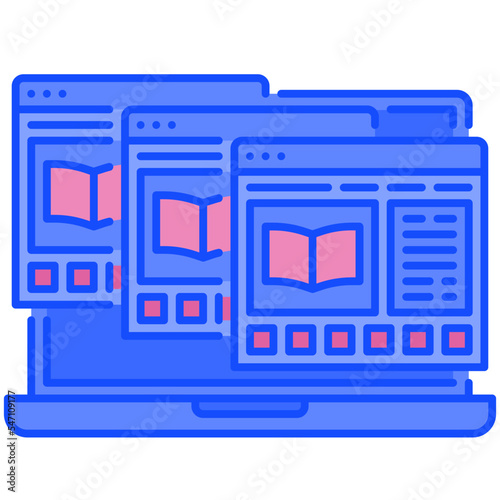 courses blue line icon