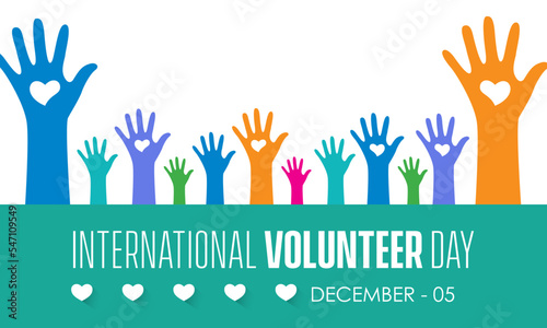 Vector illustration design concept of International Volunteer Day observed on December 5