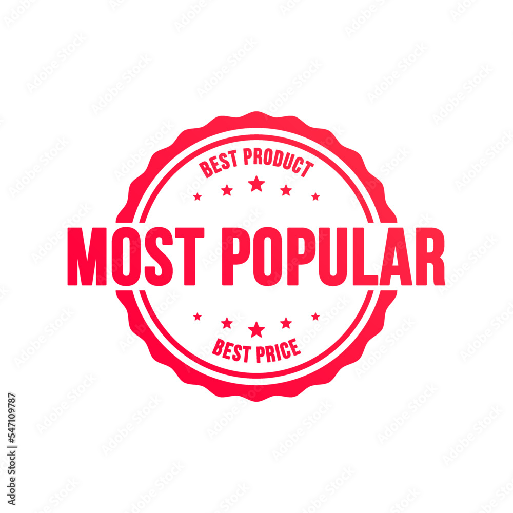 Most Popular Shopping Vector Label Most Popular Shopping Vector Label