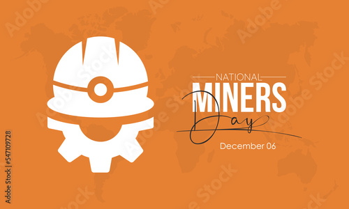 Vector illustration design concept of National Miners Day observed on December 6
