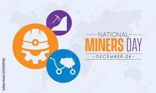 Vector illustration design concept of National Miners Day observed on December 6