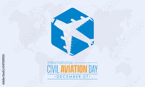 Vector illustration design concept of International Civil Aviation Day observed on December 7