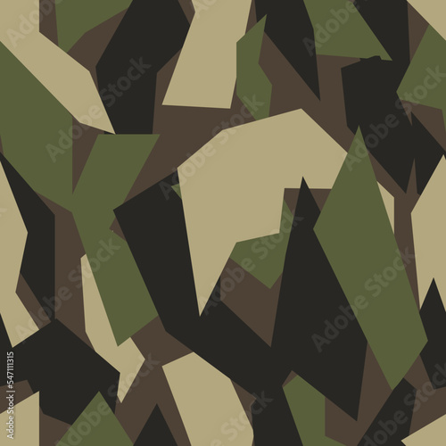 Camouflage texture seamless pattern from rectangular shapes. Abstract modern military camouflage background for fabric and textile print