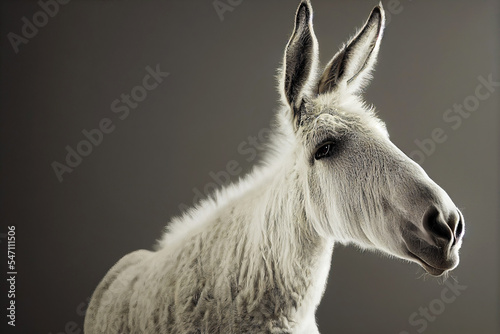 Cute donkey studio portrait photo