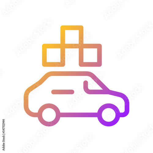 Taxi with checker pixel perfect gradient linear ui icon. Passenger vehicle order. Transportation service. Line color user interface symbol. Modern style pictogram. Vector isolated outline illustration