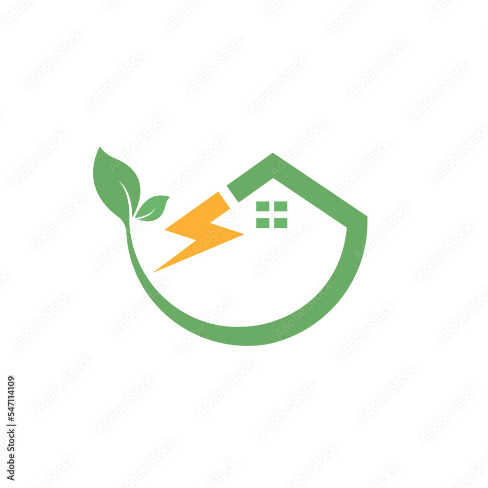 eco power house icon vector concept design web eco power house icon vector concept design web