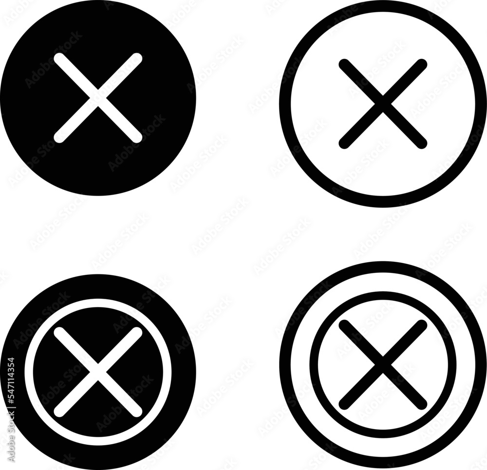 Delete icon on white background. Cancel button. flat style. Delete icon on white background. Cancel button. flat style.