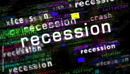 Recession media and abstract screen 3d illustration
