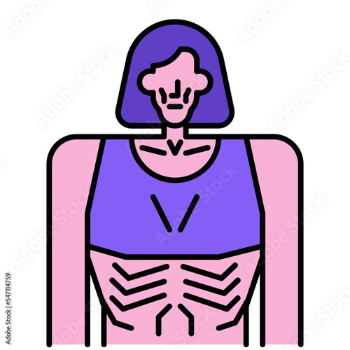 anorexia line icon