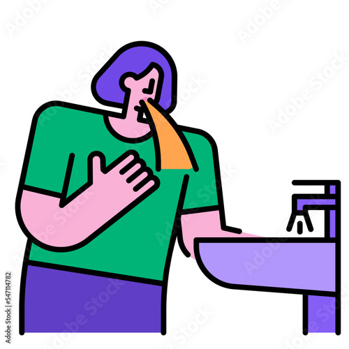 bulimia nervosa line icon