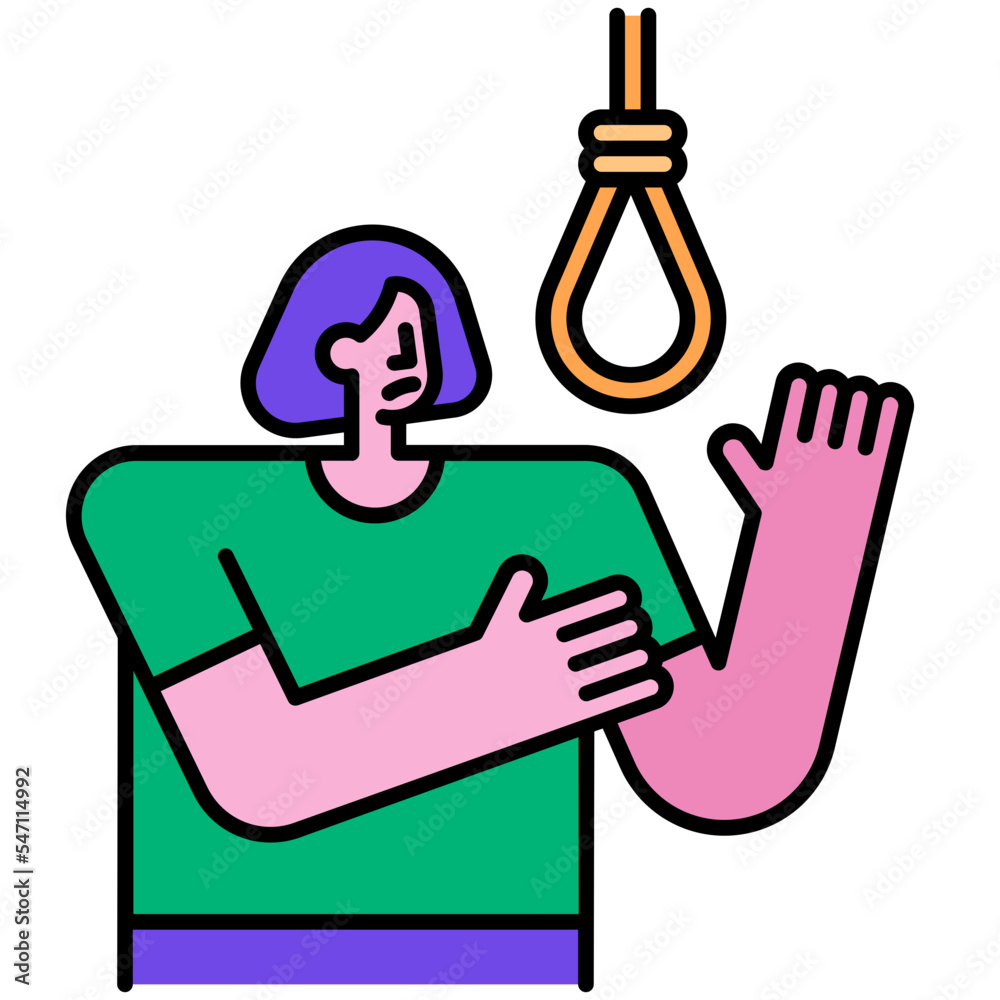 Fototapeta premium suicide line icon