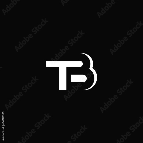 Letter TB negative space. Logo design.