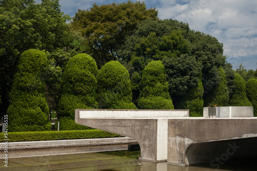 Flame of Peace at the Pond of Peace in the Peace Memorial Park, Hiroshima photo