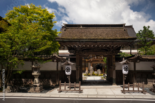 Sojiin Buddhist temple guesthouse entrance gate in Koyasan