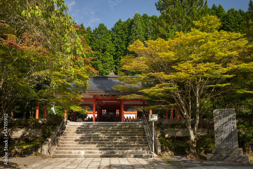 Kongobu-ji Buddhist temple entrance gate in Koyasan photo